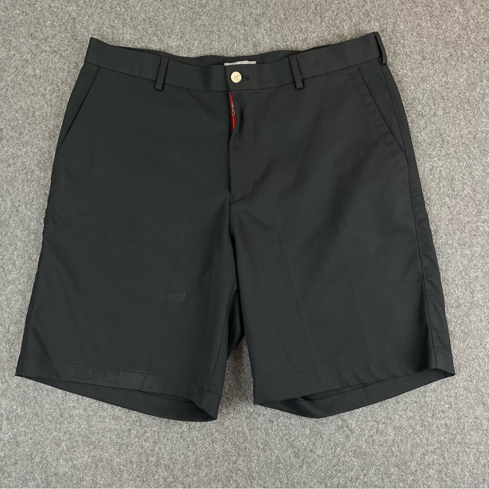 Peter Millar Wicking Golf Shorts Mens Sz 35x9 Black Preppy Classic Casual